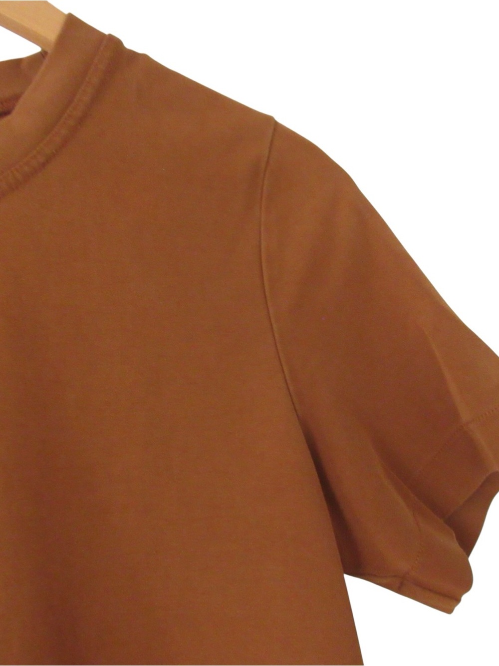 Arket Womens Heavyweight Boxy T-Shirt Small Brown Rust Crew Neck Short Sleeves - Picture 3 of 9